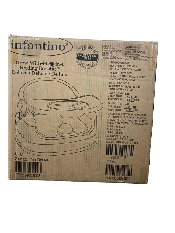Infantino Grow With Me 4 In 1 Two Can Dine Deluxe Booster Seat, Teal Online now - Image 2