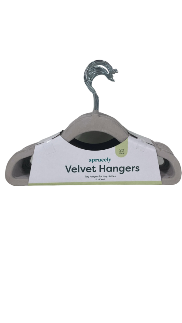 Sprucely Velvet Hangers 20 Pack, Oat Online Sale