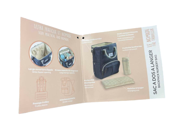 Beaba Wellington Backpack Diaper Bag, Navy Fashion - Image 3