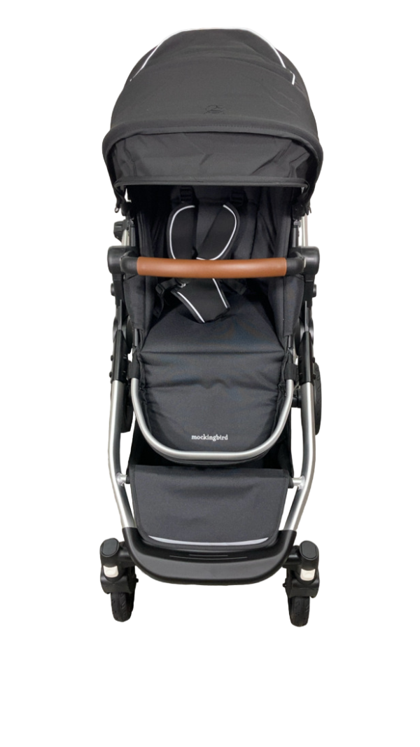 Mockingbird Single to Double 2.0 Stroller, 2024, Black, Silver With Penny Leather, Watercolor Drops For Cheap - Image 4