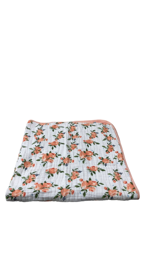 Little Unicorn Cotton Muslin Baby Quilt, Watercolor Roses For Discount