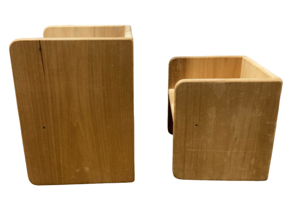 Wooden Children s Cube Table and Chair For Sale - Image 4