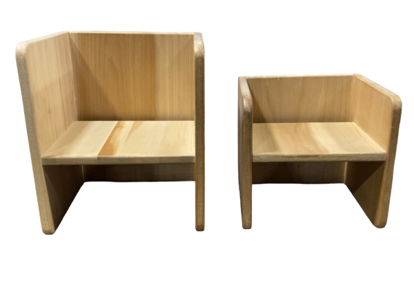 Wooden Children s Cube Table and Chair For Sale - Image 3