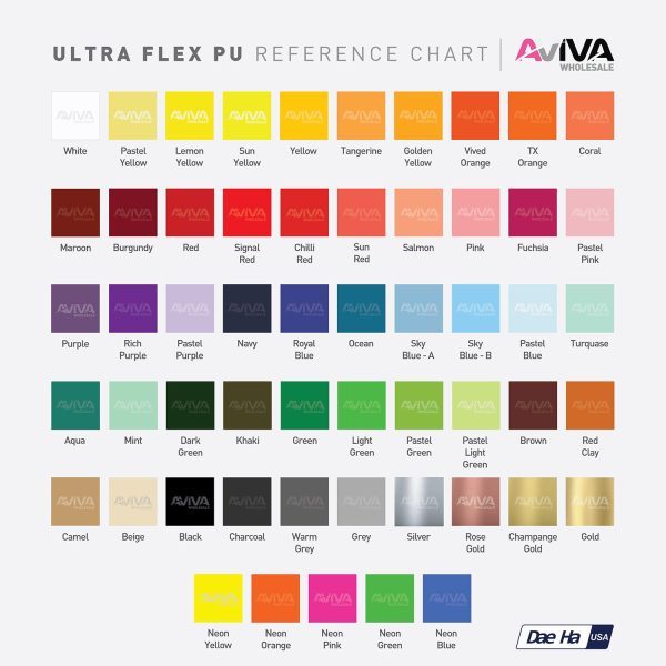 Ultra Flex Regular Colors 20” wide Heat TRANSFER Vinyl for T-Shirt and Apparel - HTV Fashion