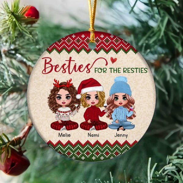 Besties For The Resties Bestie Personalized Round Ornament, Christmas Gift for Besties, Sisters, Best Friends, Siblings - RO081PS02 Hot on Sale - Image 3