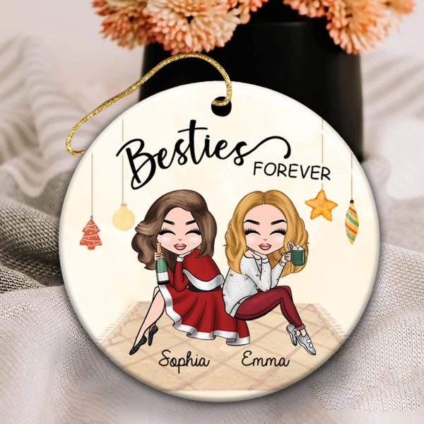 Besties Forever Personalized Round Ornament, Personalized Gift for Besties, Sisters, Best Friends, Siblings - RO005PS01 Cheap - Image 3
