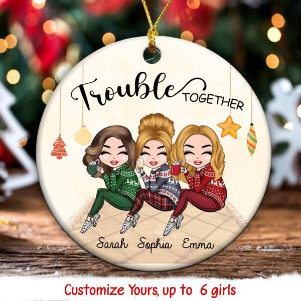 Besties Forever Personalized Round Ornament, Personalized Gift for Besties, Sisters, Best Friends, Siblings - RO005PS01 Cheap - Image 2
