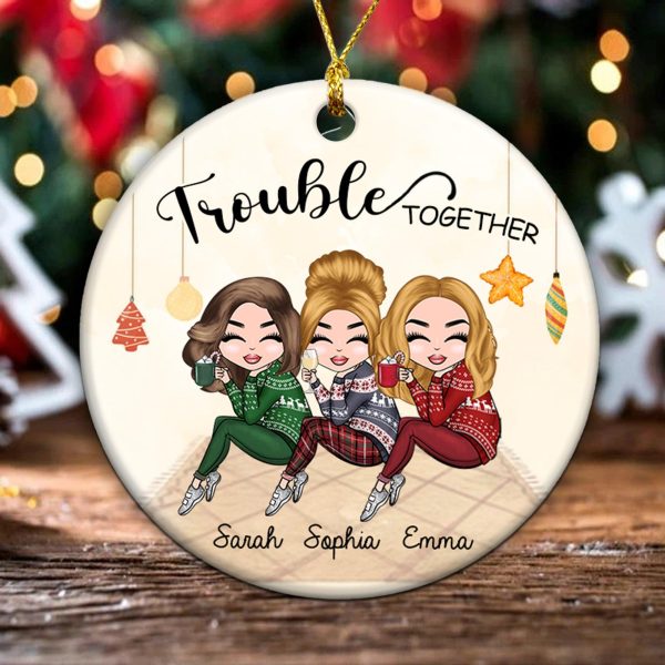 Besties Forever Personalized Round Ornament, Personalized Gift for Besties, Sisters, Best Friends, Siblings - RO005PS01 Cheap